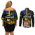 Personalised South Sea Islanders Couples Matching Off Shoulder Short Dress and Long Sleeve Button Shirts Kanakas With Fiji Coat Of Arms LT14 - Polynesian Pride