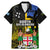 Personalised South Sea Islanders Family Matching Mermaid Dress and Hawaiian Shirt Kanakas With Fiji Coat Of Arms LT14 Dad's Shirt - Short Sleeve Black - Polynesian Pride