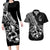 Personalised Polynesia Couples Matching Long Sleeve Bodycon Dress and Hawaiian Shirt Fish Hook Tattoo Go Fishing Polynesian Pattern Black LT14 Black - Polynesian Pride