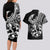 Personalised Polynesia Couples Matching Long Sleeve Bodycon Dress and Hawaiian Shirt Fish Hook Tattoo Go Fishing Polynesian Pattern Black LT14 - Polynesian Pride