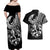 Personalised Polynesia Couples Matching Off Shoulder Maxi Dress and Hawaiian Shirt Fish Hook Tattoo Go Fishing Polynesian Pattern Black LT14 - Polynesian Pride