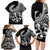 Personalised Polynesia Family Matching Long Sleeve Bodycon Dress and Hawaiian Shirt Fish Hook Tattoo Go Fishing Polynesian Pattern Black LT14 - Polynesian Pride