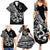 Personalised Polynesia Family Matching Summer Maxi Dress and Hawaiian Shirt Fish Hook Tattoo Go Fishing Polynesian Pattern Black LT14 - Polynesian Pride