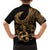 Polynesia Family Matching Puletasi Dress and Hawaiian Shirt Fish Hook Tattoo Go Fishing Polynesian Pattern Gold LT14 - Polynesian Pride