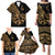 Polynesia Family Matching Puletasi Dress and Hawaiian Shirt Fish Hook Tattoo Go Fishing Polynesian Pattern Gold LT14 - Polynesian Pride