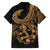 Polynesia Family Matching Puletasi Dress and Hawaiian Shirt Fish Hook Tattoo Go Fishing Polynesian Pattern Gold LT14 - Polynesian Pride