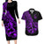 Polynesia Couples Matching Long Sleeve Bodycon Dress and Hawaiian Shirt Fish Hook Tattoo Go Fishing Polynesian Pattern Purple LT14 Purple - Polynesian Pride