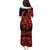 Polynesia Family Matching Puletasi Dress and Hawaiian Shirt Fish Hook Tattoo Go Fishing Polynesian Pattern Red LT14 - Polynesian Pride