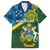 Solomon Islands Family Matching Puletasi Dress and Hawaiian Shirt Tropical Leaves With Melanesian Pattern LT14 Dad's Shirt - Short Sleeve Green - Polynesian Pride