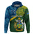 Solomon Islands Hoodie Tropical Leaves With Melanesian Pattern LT14 Green - Polynesian Pride