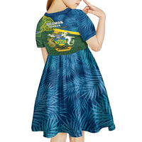 Solomon Islands Kid Short Sleeve Dress Tropical Leaves With Melanesian Pattern LT14 - Polynesian Pride