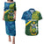 Personalised Solomon Islands Couples Matching Puletasi Dress and Hawaiian Shirt Tropical Leaves With Melanesian Pattern LT14 Green - Polynesian Pride