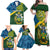 Personalised Solomon Islands Family Matching Off Shoulder Maxi Dress and Hawaiian Shirt Tropical Leaves With Melanesian Pattern LT14 - Polynesian Pride