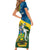 Personalised Solomon Islands Short Sleeve Bodycon Dress Tropical Leaves With Melanesian Pattern LT14 - Polynesian Pride