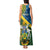 Personalised Solomon Islands Tank Maxi Dress Tropical Leaves With Melanesian Pattern LT14 - Polynesian Pride