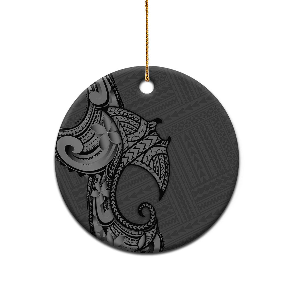 Polynesia Manta Ray Tattoo Ceramic Ornament Tropical Plumeria Gray Polynesian Pattern LT14 - Polynesian Pride