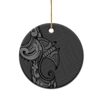Polynesia Manta Ray Tattoo Ceramic Ornament Tropical Plumeria Gray Polynesian Pattern LT14 - Polynesian Pride