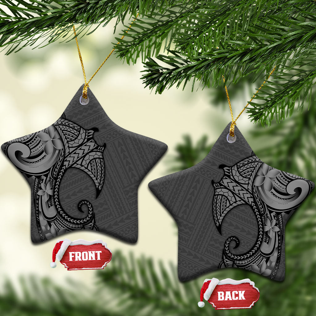 Polynesia Manta Ray Tattoo Ceramic Ornament Tropical Plumeria Gray Polynesian Pattern LT14 Star Gray - Polynesian Pride