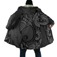 Polynesia Manta Ray Tattoo Cloak Tropical Plumeria Gray Polynesian Pattern LT14 - Polynesian Pride