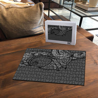 Polynesia Manta Ray Tattoo Puzzle Tropical Plumeria Gray Polynesian Pattern LT14 - Polynesian Pride