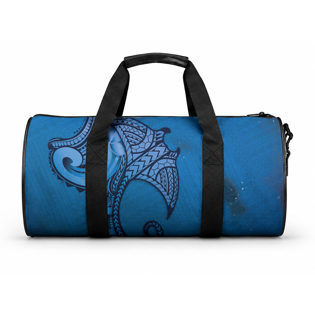 Polynesia Manta Ray Tattoo Duffle Bag Tropical Plumeria Blue Polynesian Pattern LT14 One size Blue - Polynesian Pride