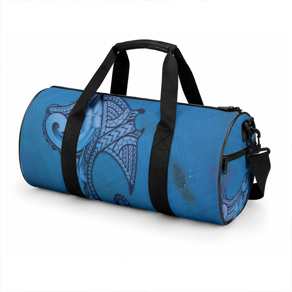 Polynesia Manta Ray Tattoo Duffle Bag Tropical Plumeria Blue Polynesian Pattern LT14 - Polynesian Pride