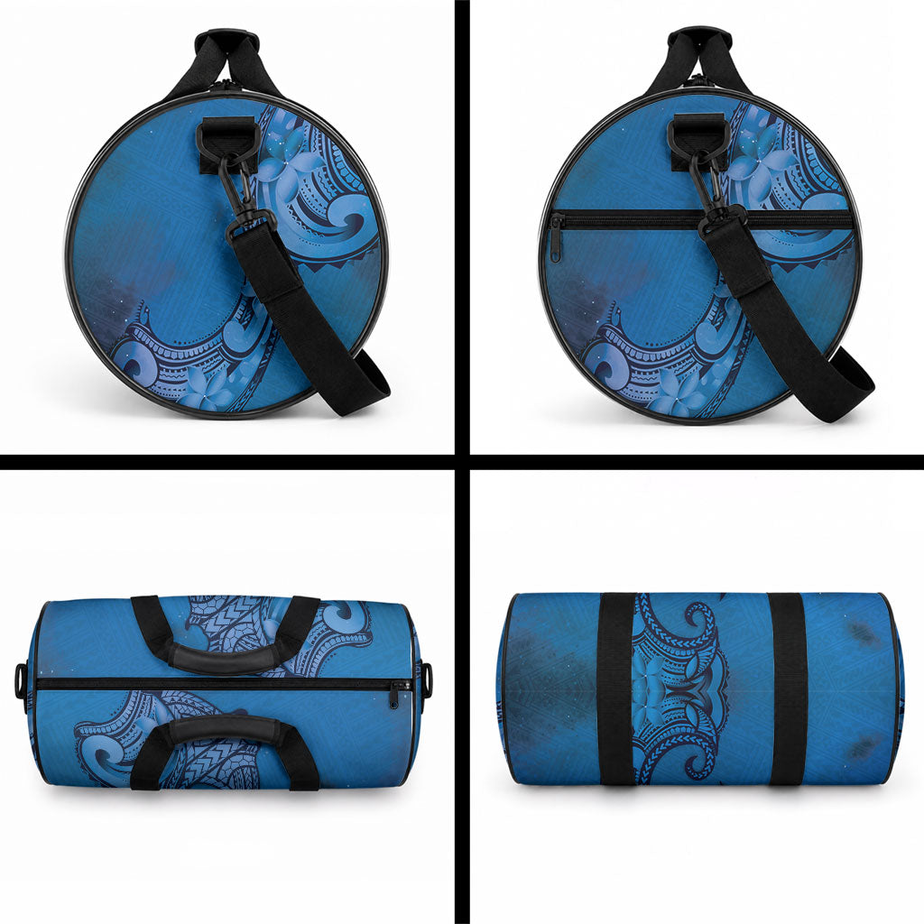 Polynesia Manta Ray Tattoo Duffle Bag Tropical Plumeria Blue Polynesian Pattern LT14 - Polynesian Pride