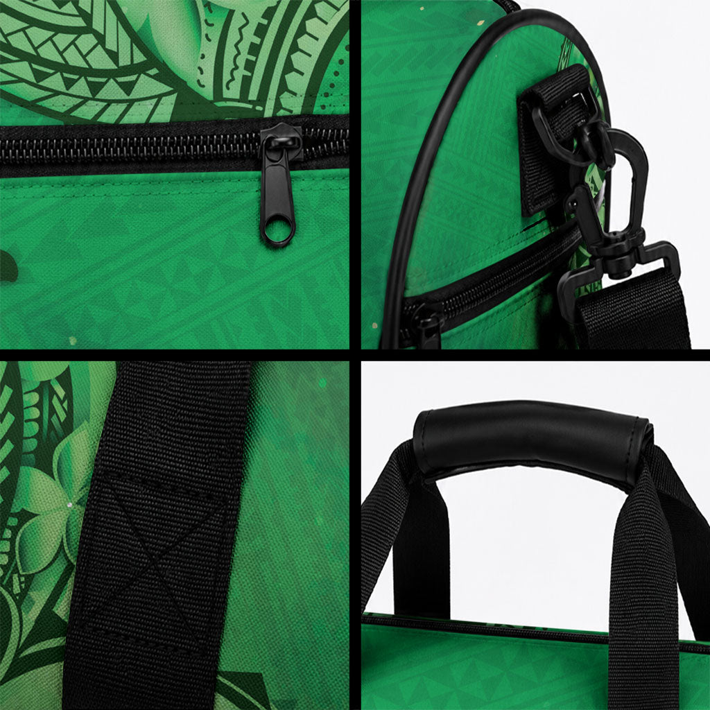 Polynesia Manta Ray Tattoo Duffle Bag Tropical Plumeria Green Polynesian Pattern LT14 - Polynesian Pride