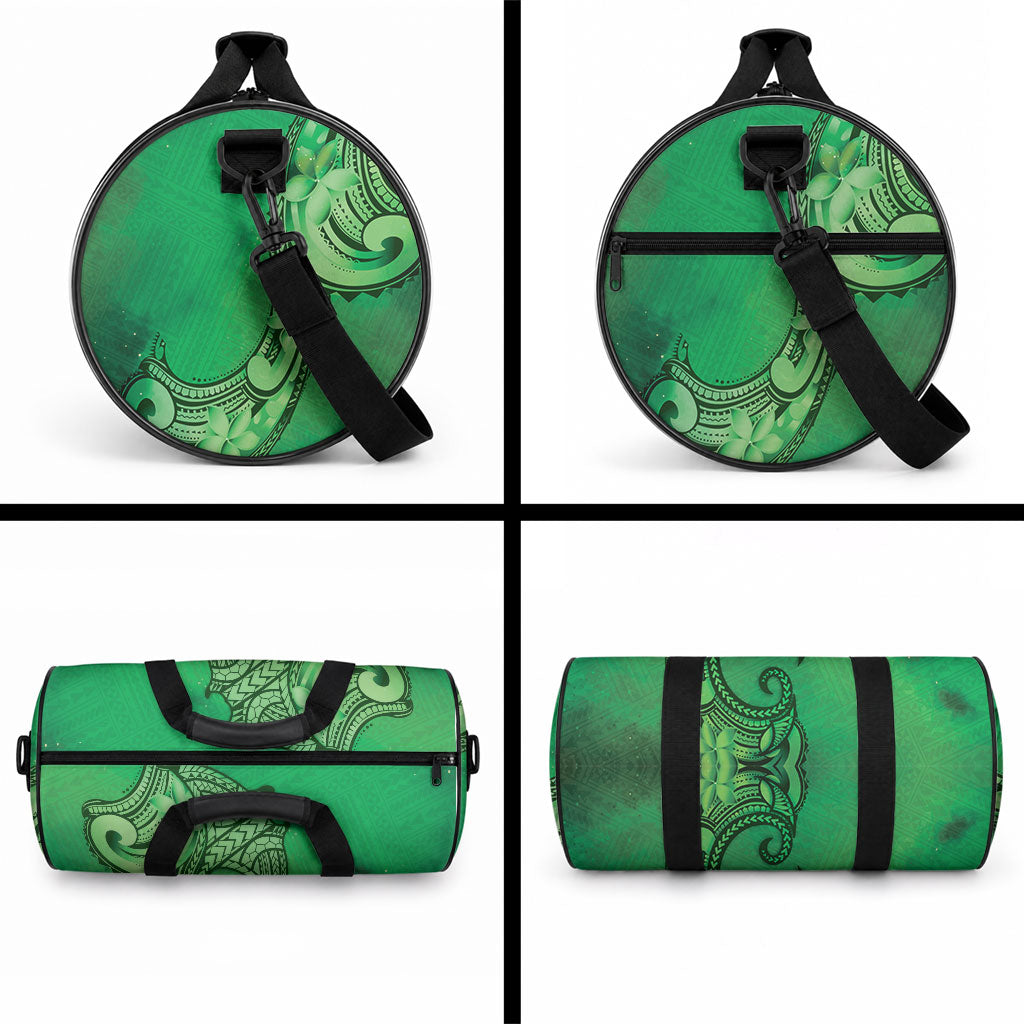 Polynesia Manta Ray Tattoo Duffle Bag Tropical Plumeria Green Polynesian Pattern LT14 - Polynesian Pride