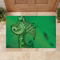 Polynesia Manta Ray Tattoo Rubber Doormat Tropical Plumeria Green Polynesian Pattern LT14 Green - Polynesian Pride
