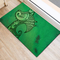 Polynesia Manta Ray Tattoo Rubber Doormat Tropical Plumeria Green Polynesian Pattern LT14 - Polynesian Pride