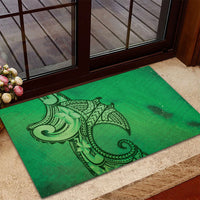 Polynesia Manta Ray Tattoo Rubber Doormat Tropical Plumeria Green Polynesian Pattern LT14 - Polynesian Pride