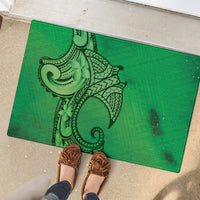 Polynesia Manta Ray Tattoo Rubber Doormat Tropical Plumeria Green Polynesian Pattern LT14 - Polynesian Pride