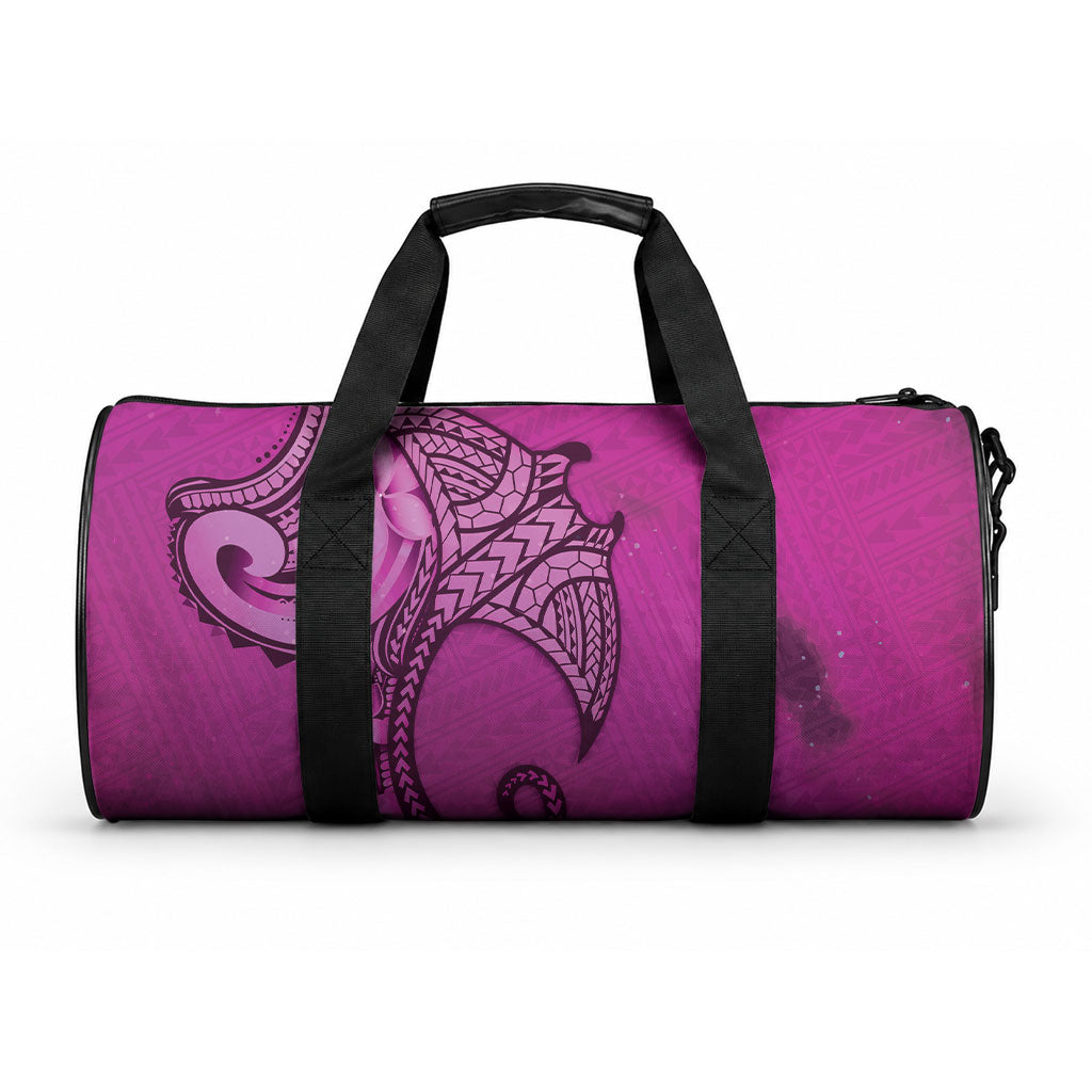 Polynesia Manta Ray Tattoo Duffle Bag Tropical Plumeria Pink Polynesian Pattern LT14 One size Pink - Polynesian Pride