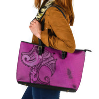 Polynesia Manta Ray Tattoo Leather Tote Bag Tropical Plumeria Pink Polynesian Pattern LT14 Pink - Polynesian Pride