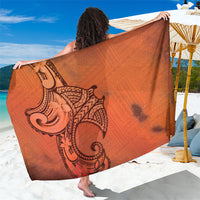 Polynesia Manta Ray Tattoo Sarong Tropical Plumeria Orange Polynesian Pattern LT14 One Size 44 x 66 inches Orange - Polynesian Pride