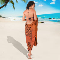 Polynesia Manta Ray Tattoo Sarong Tropical Plumeria Orange Polynesian Pattern LT14 - Polynesian Pride