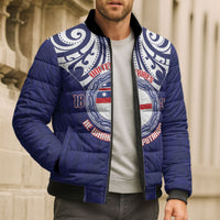 New Zealand United Tribes Te Kara Bomber Puffer Jacket He Whakaputanga Maori Pattern LT14 - Polynesian Pride