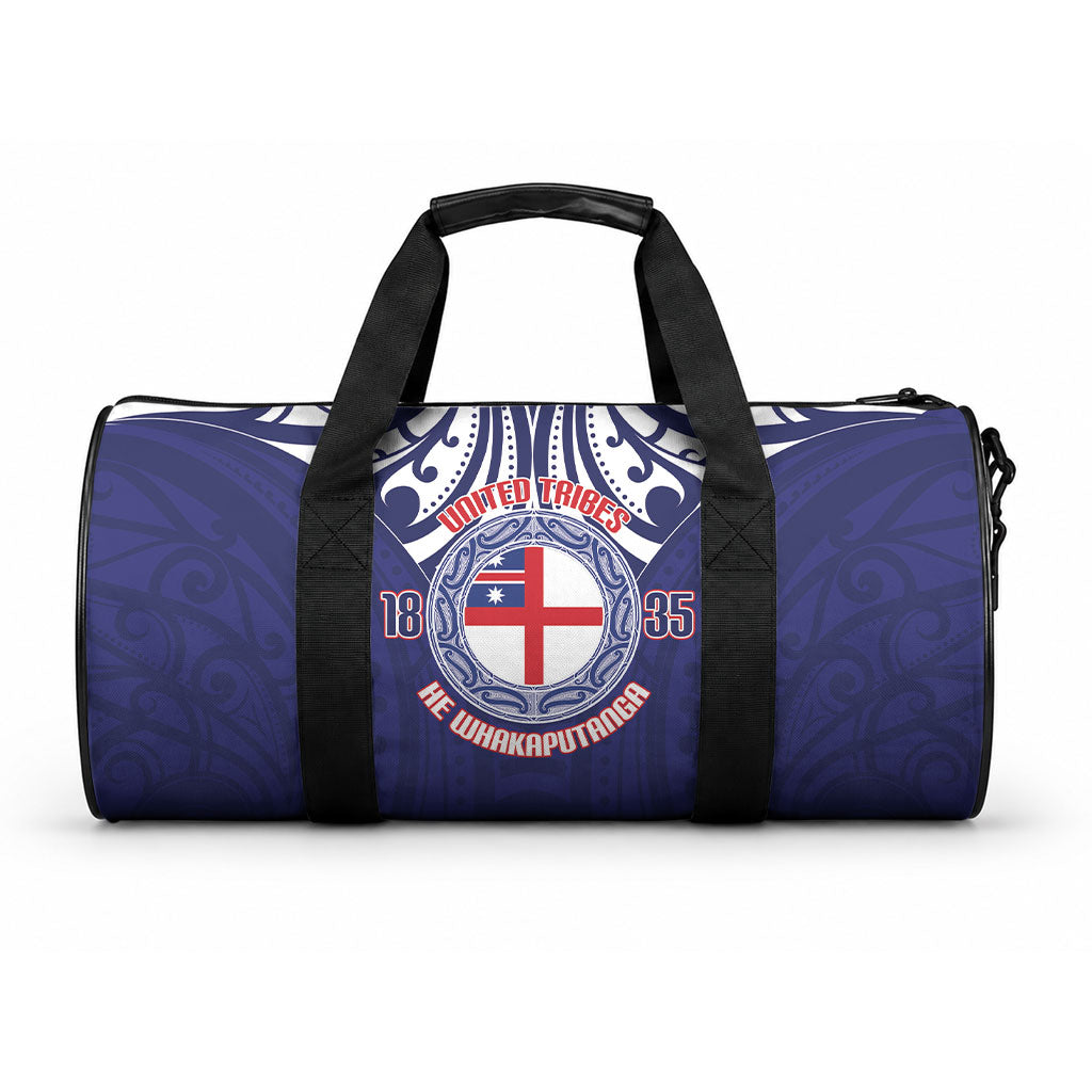 New Zealand United Tribes Te Kara Duffle Bag He Whakaputanga Maori Pattern LT14 One size Blue - Polynesian Pride