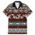 Bula Fiji Family Matching Mermaid Dress and Hawaiian Shirt Fijian Tapa Masi With Hibiscus Flowers LT14 Dad's Shirt - Short Sleeve Brown - Polynesian Pride