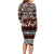 Bula Fiji Long Sleeve Bodycon Dress Fijian Tapa Masi With Hibiscus Flowers LT14 - Polynesian Pride