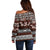 Bula Fiji Off Shoulder Sweater Fijian Tapa Masi With Hibiscus Flowers LT14 - Polynesian Pride