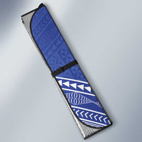 Queen Salote College 100 Years Personalized Auto Sun Shade Tonga QSC Heilala Lei Blue Ngatu Pattern LT14 - Polynesian Pride