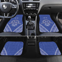 Queen Salote College 100 Years Personalized Car Mats Tonga QSC Heilala Lei Blue Ngatu Pattern LT14 Set 4pcs Blue - Polynesian Pride
