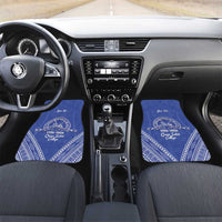 Queen Salote College 100 Years Personalized Car Mats Tonga QSC Heilala Lei Blue Ngatu Pattern LT14 Set 2pcs - Front Blue - Polynesian Pride