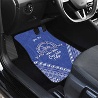 Queen Salote College 100 Years Personalized Car Mats Tonga QSC Heilala Lei Blue Ngatu Pattern LT14 - Polynesian Pride