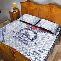 Queen Salote College 100 Years Personalized Quilt Bed Set Tonga QSC Heilala Lei White Ngatu Pattern LT14 - Polynesian Pride