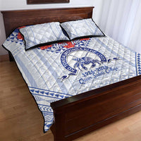 Queen Salote College 100 Years Personalized Quilt Bed Set Tonga QSC Heilala Lei White Ngatu Pattern LT14 - Polynesian Pride