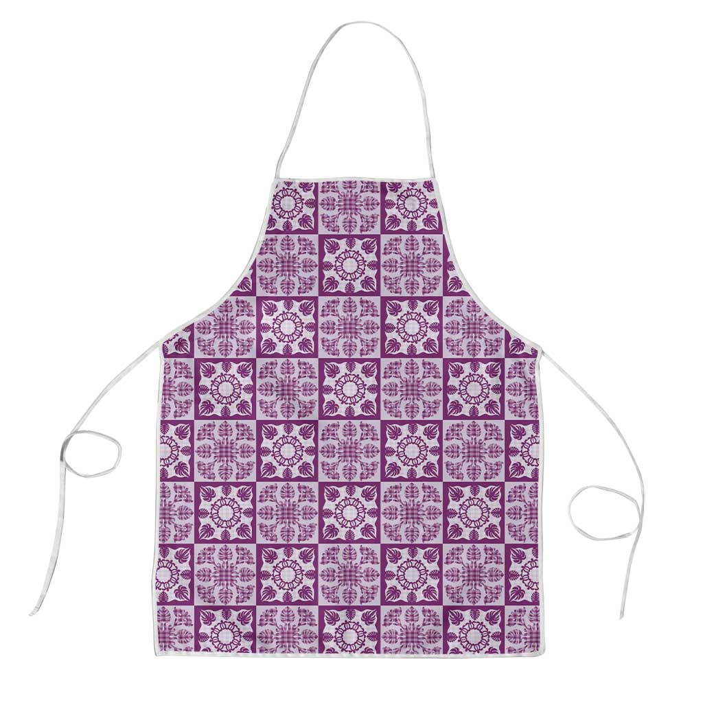 Poni Palaka Quilt Hawaii Apron Hawaiian Tropical Monstera Sea Turtle LT14 Purple - Polynesian Pride