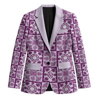 Poni Palaka Quilt Hawaii Blazer Hawaiian Tropical Monstera Sea Turtle LT14 Unisex Purple - Polynesian Pride